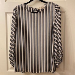 Navy and white striped Loft top. Size XL 3/4 sleeve